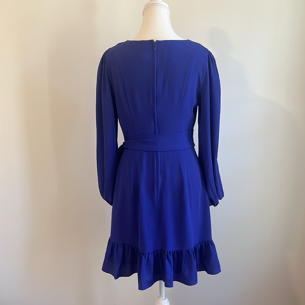 Lilly Pulitzer, long sleeve blue dress wrap skirt - Picture 4 of 8